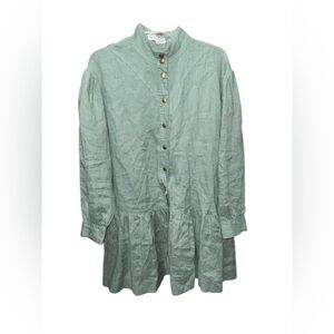 Karina Grimaldi Sage Green Button-Down Shirt Dress Large